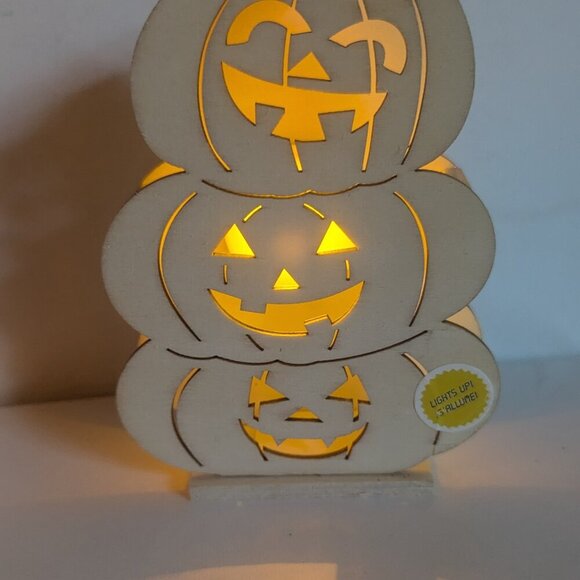 NWT DIY LED Halloween Sign Jack O'Lantern Pumpkin Stack Michaels ArtMinds Crafts - Picture 2 of 13